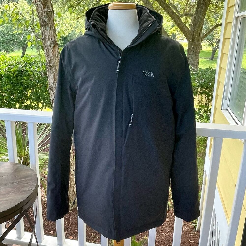 Chlorophylle H Tech Outdoor Parka black Insulated Down Alternative Medium.